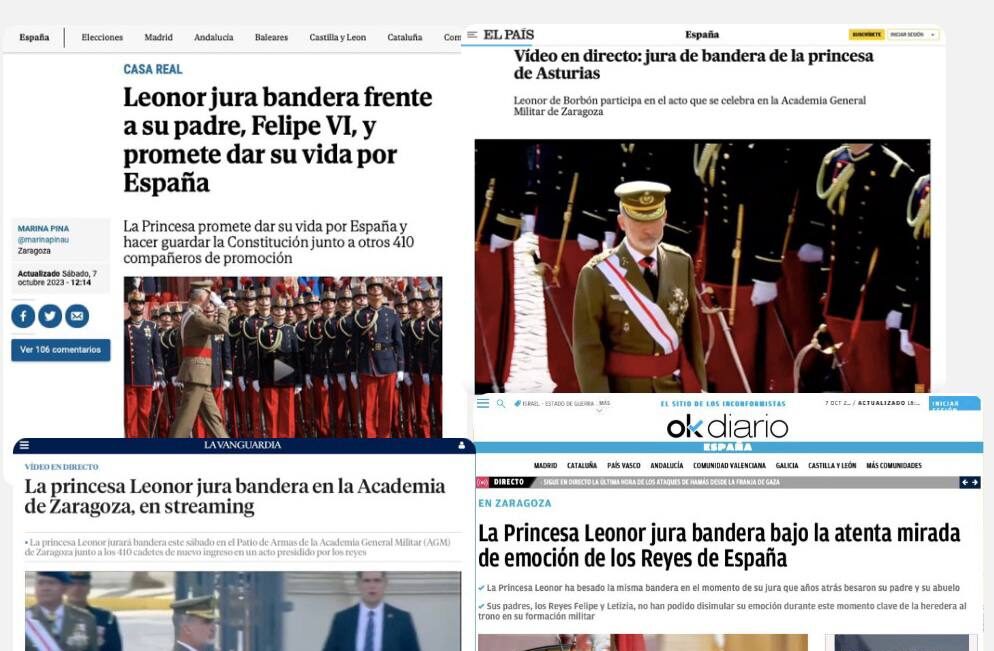 El poder mediático se entrega a la jura de bandera de Leonor con furor monárquico