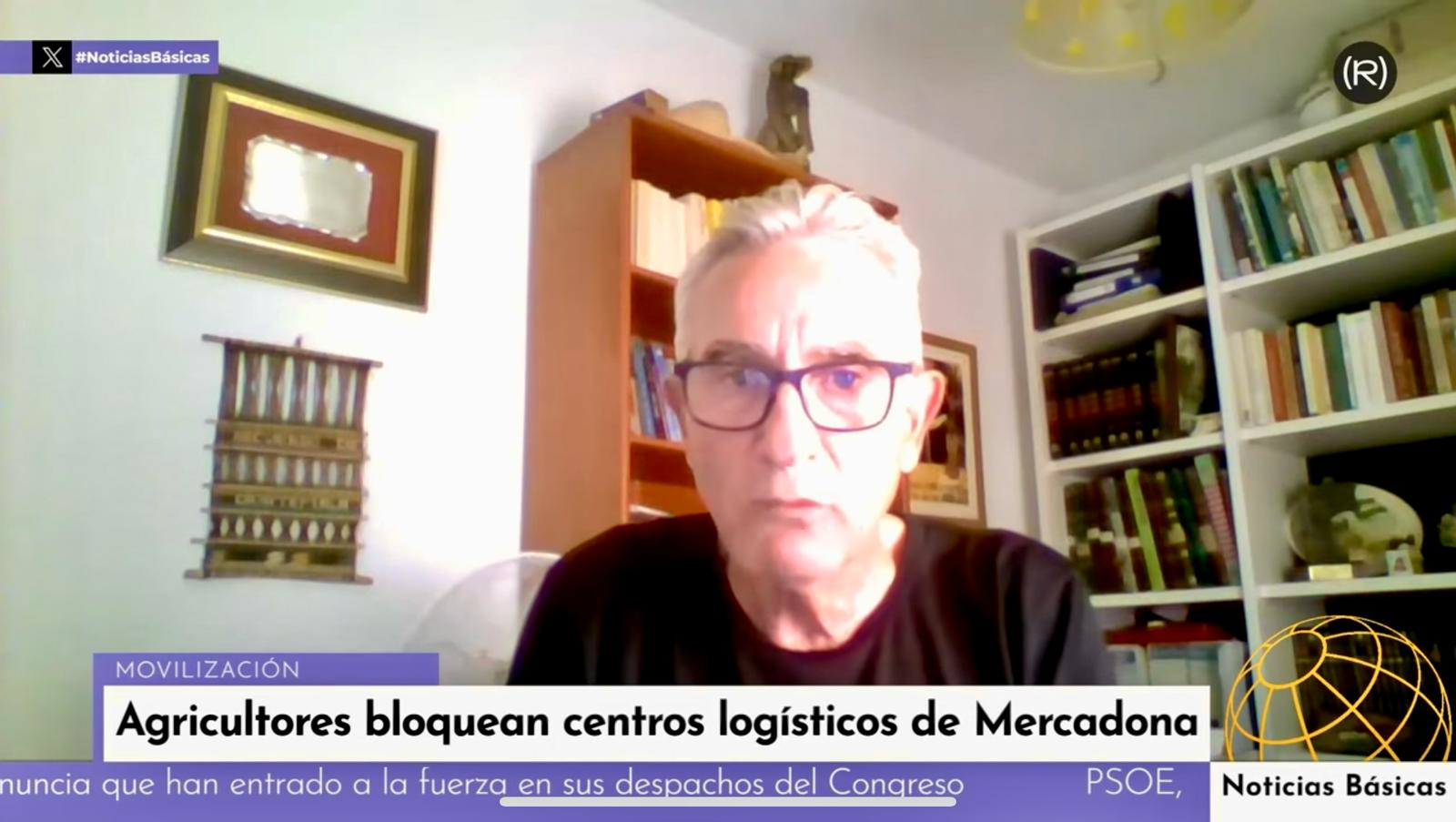 El histórico líder jornalero Diego Cañamero en Noticias Básicas sobre las protestas del campo