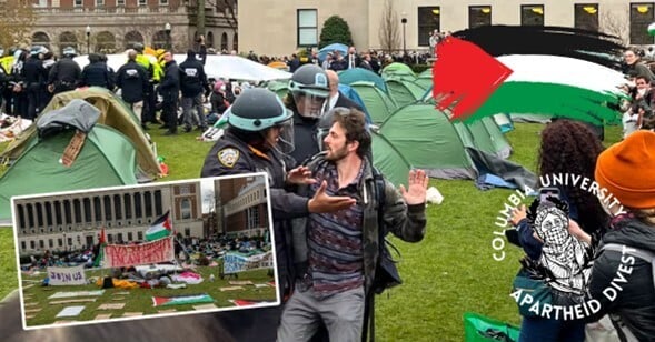 protestas universitarias en la Universidad de Columbia